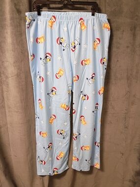 Bluey Light Blue Pajama Pants with Christmas Bluey Character Print Size XL NWT